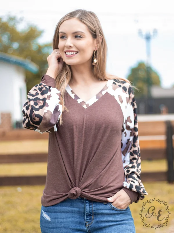 Best of Both Sides Raglan Balloon Long Sleeve with V Neck Compression
