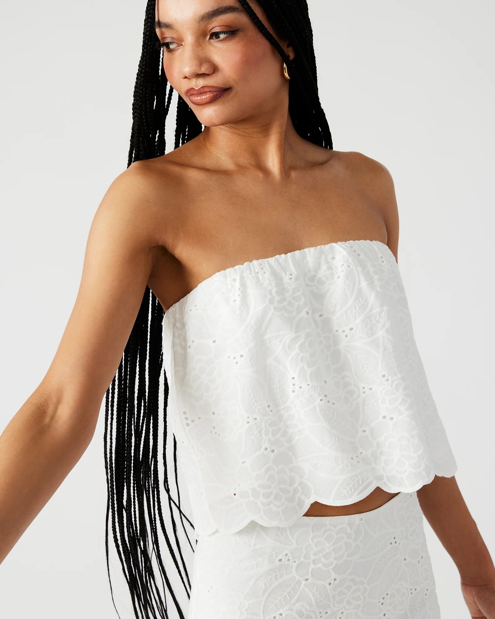 "GENTLE SPIRIT" EYELET TOP Artistic Women's Hand - painted