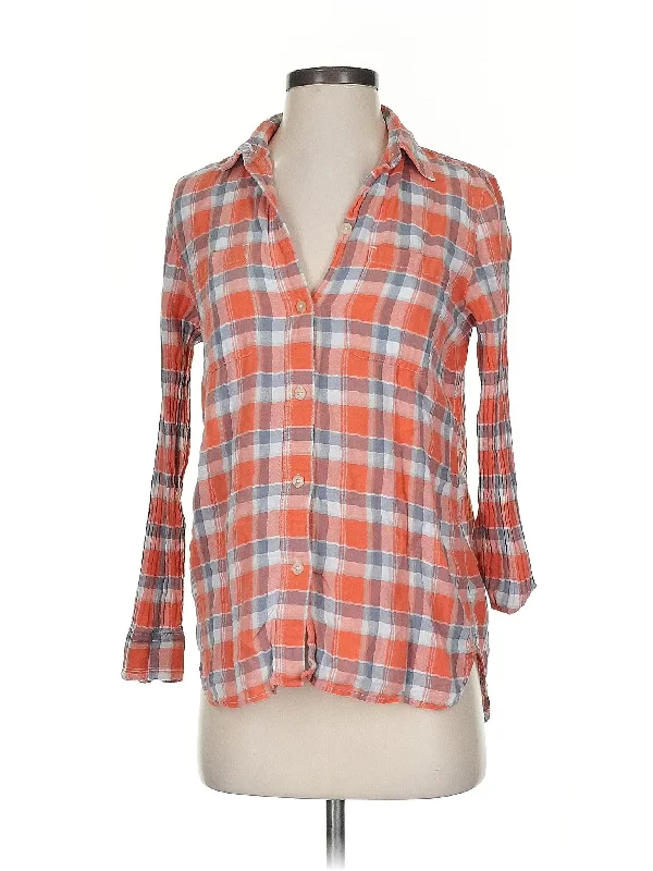 3/4 Sleeve Button-Down Shirt Athletic Women's 