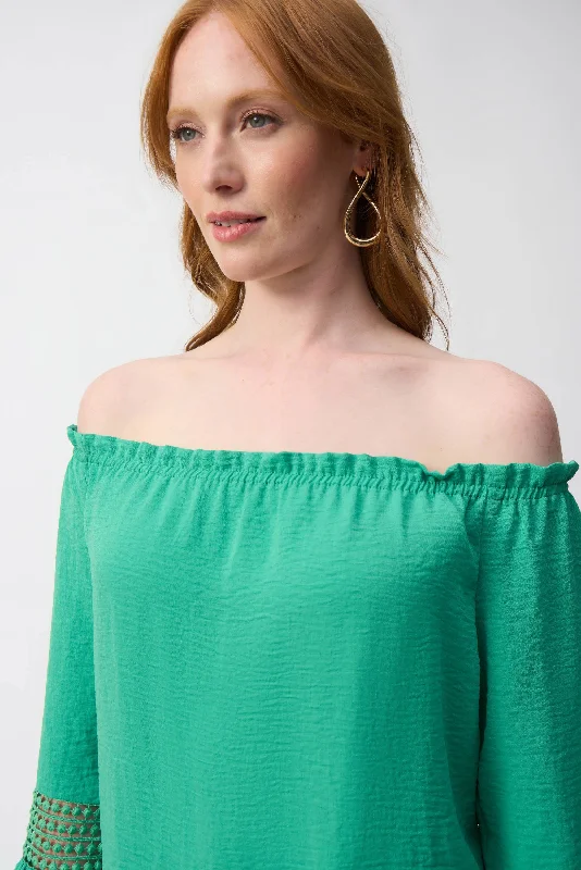 J.R 251194 Gauze Off-Shoulder Flared Tunic Rugged Women's Outdoor 