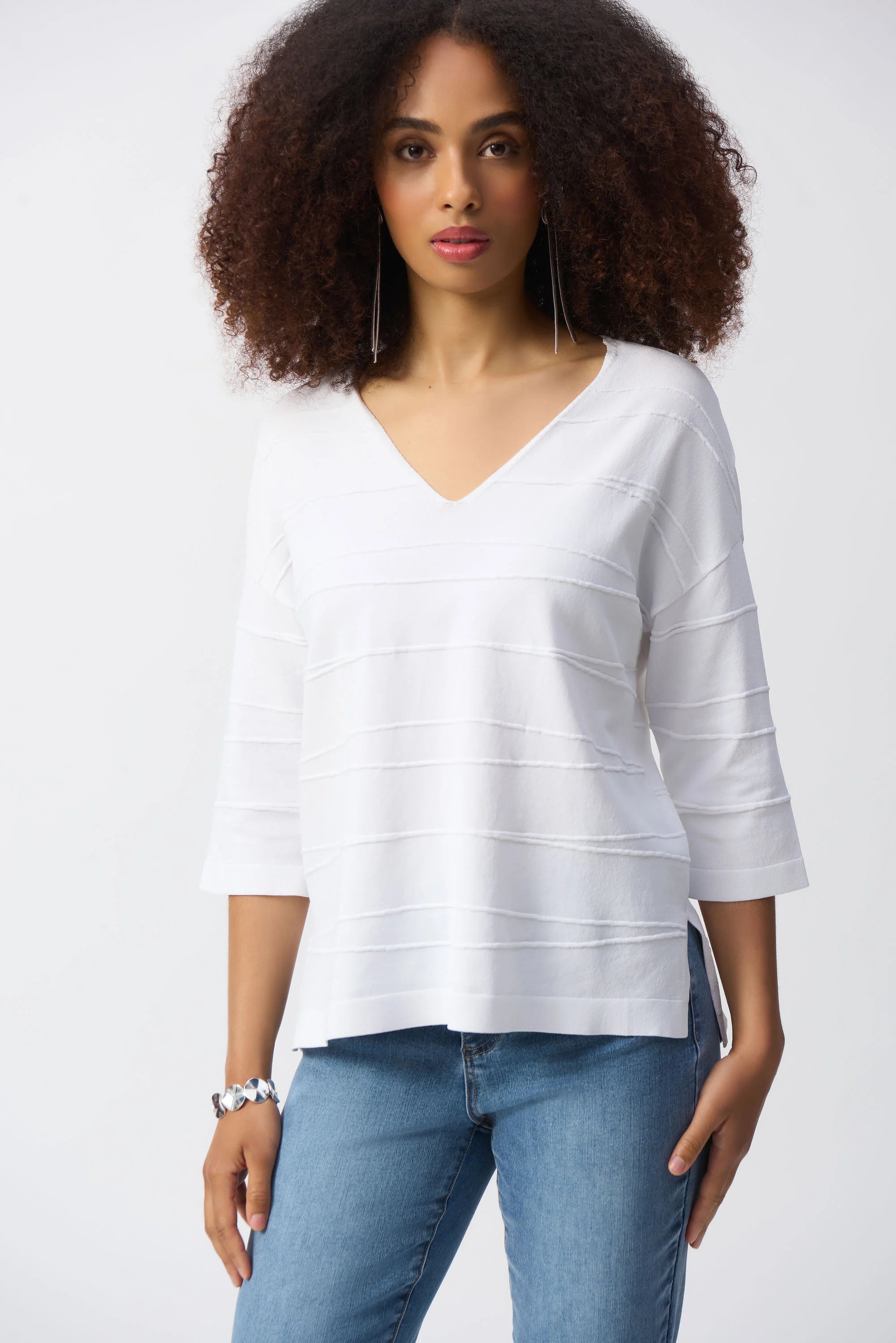 J.R 251923 Jacquard Sweater Knit Pullover Earthy Women's Hemp - based