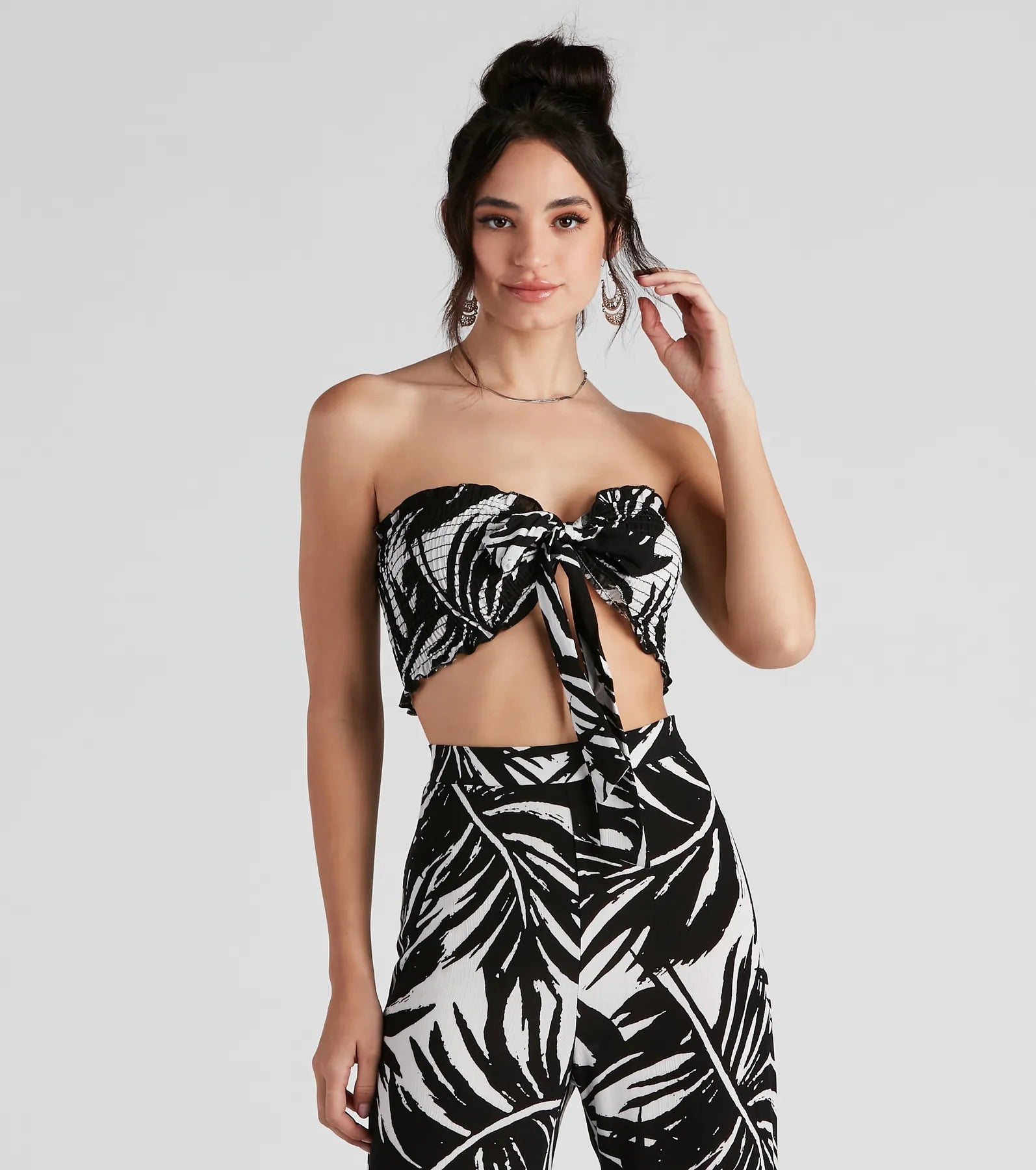 Sandy Beaches Palm Bandeau Top Modern Women's 