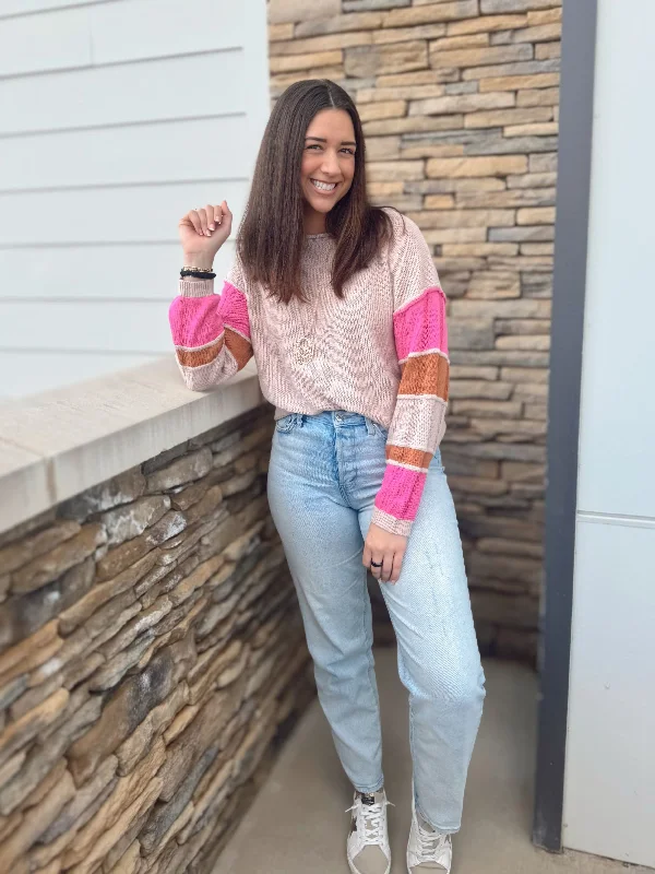 Daydreams Multi-Colored Striped Sweater Refined Women's Hand - crafted