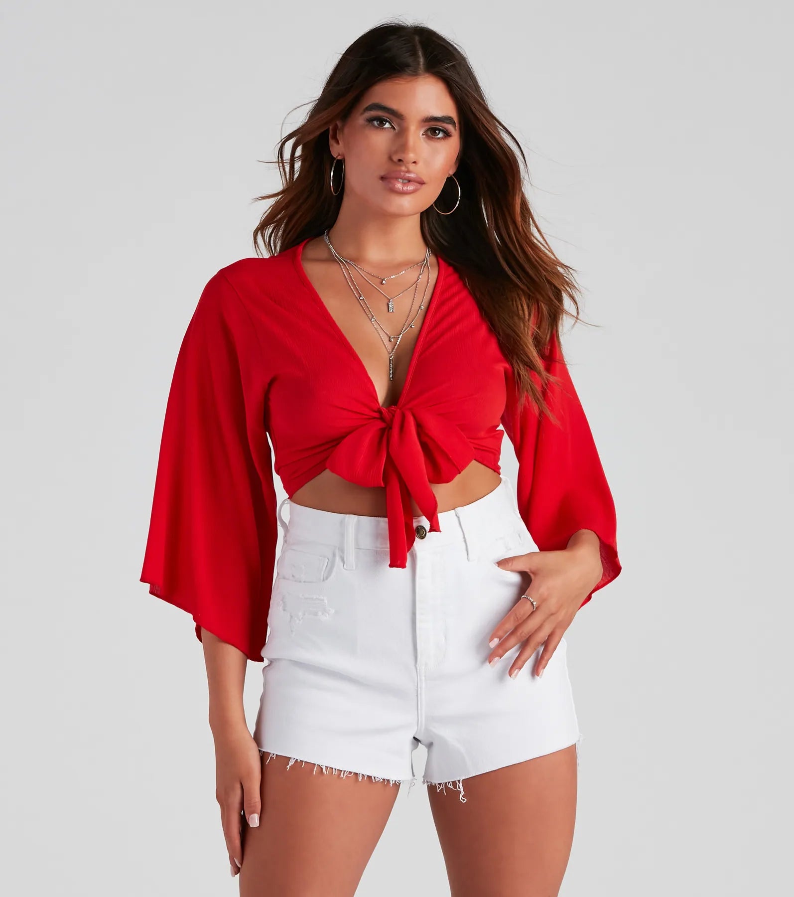 Set Sail Tie-Front Crop Top Youthful Women's Pop