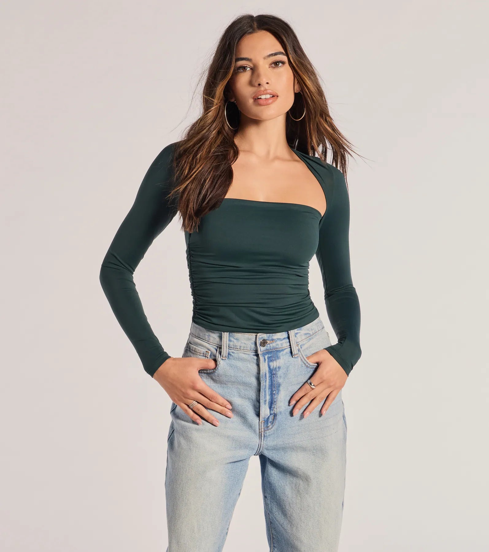 Effortlessly Chic Long Sleeve Ruched Top Adventure