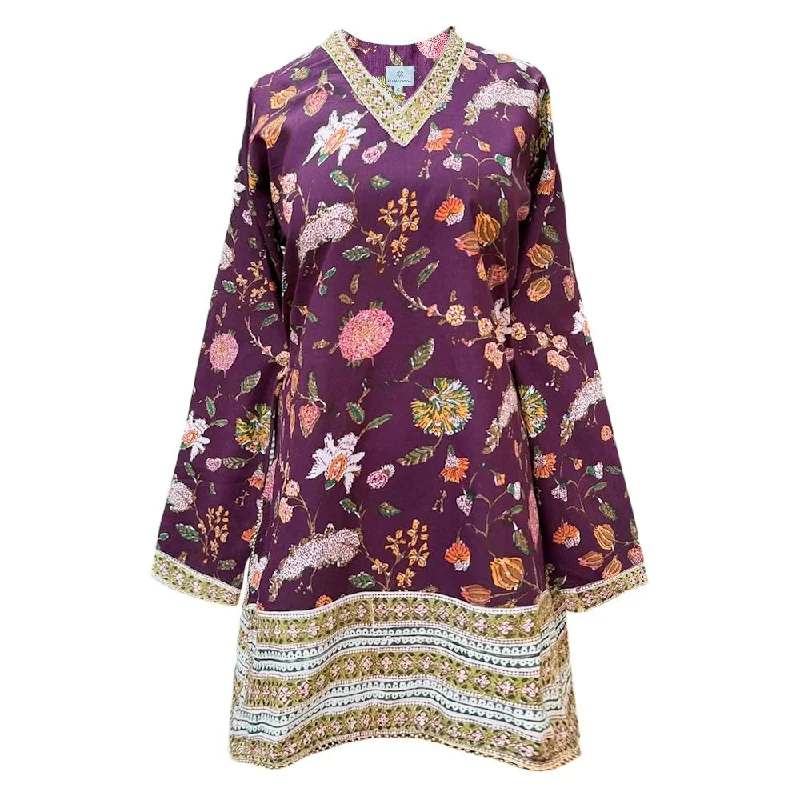 Alex Plum Floral Tunic Dapper Women's 1920S
