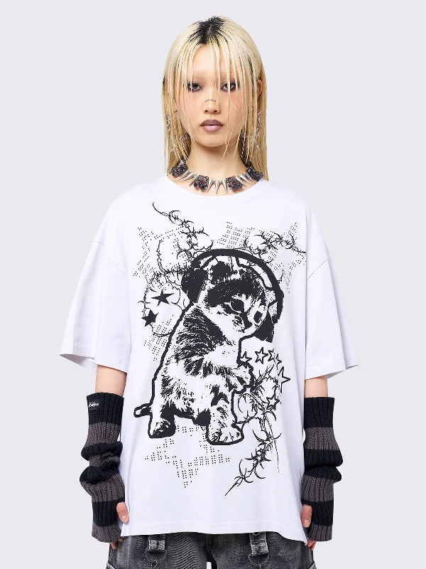 Meow Beats T-Shirt Feminine Women's Soft 