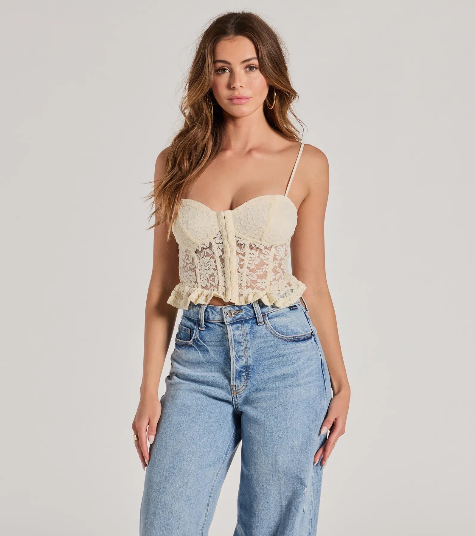 Dream Romance Sweetheart Floral Lace Peplum Top Bold Women's Animal Print