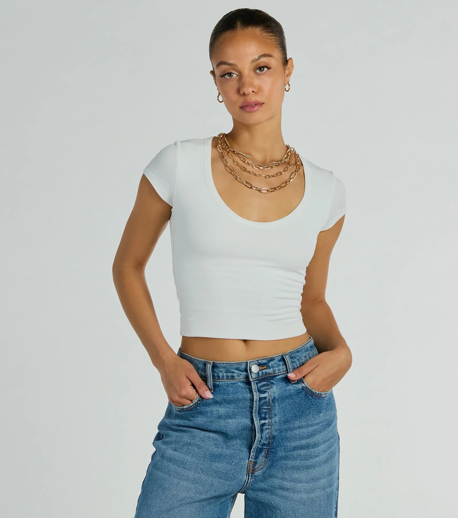 So Good Basic Scoop Neck Crop Tee Modern Women's Tech