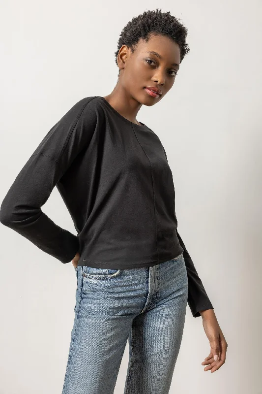 Drop Shoulder Boatneck Sporty Women's Tennis