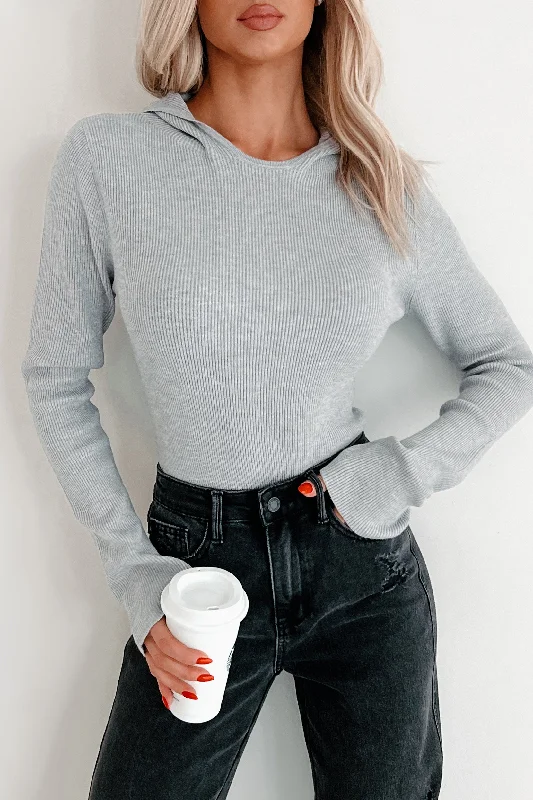 Sayer Hooded Sweater Bodysuit (Heather Grey) Refined Women's 