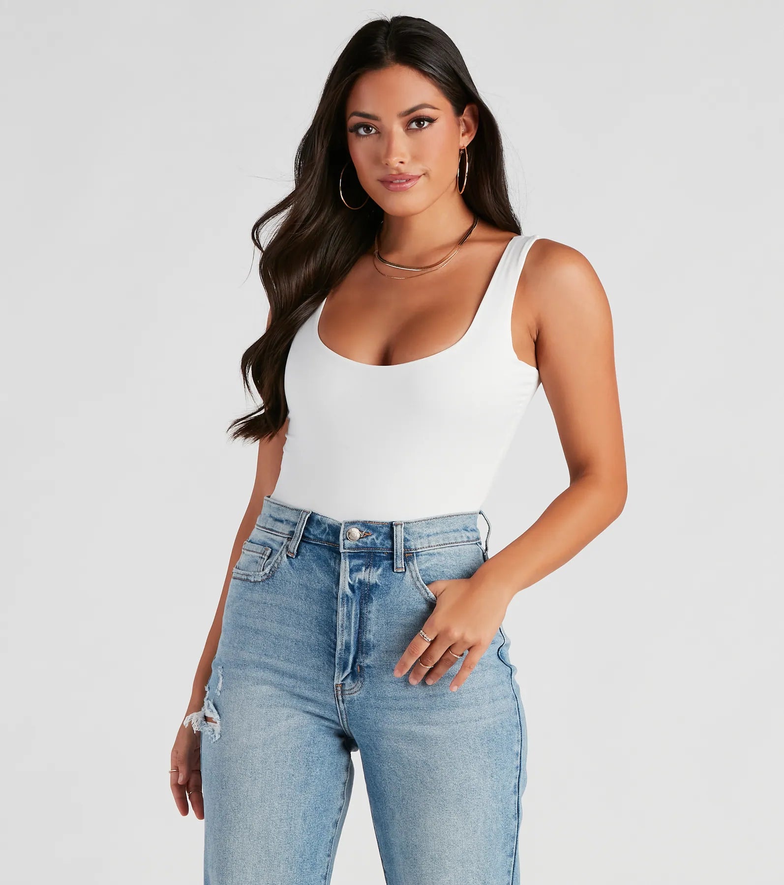Staple Piece Scoop Neck Bodysuit Relaxed Women's Beachy