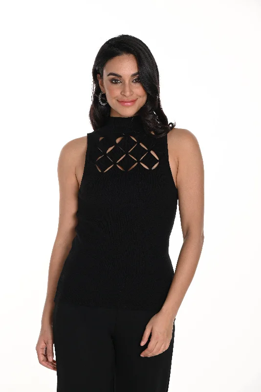 F.L 243526U Cut-out Sleeveless Top Luxurious Women's High -  end