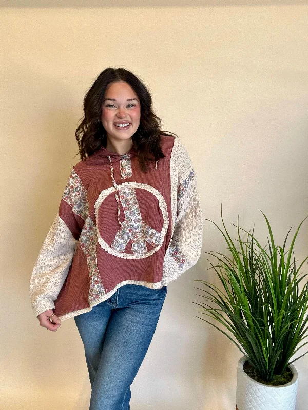 Floral Peace Hoodie Trendy Women's 
