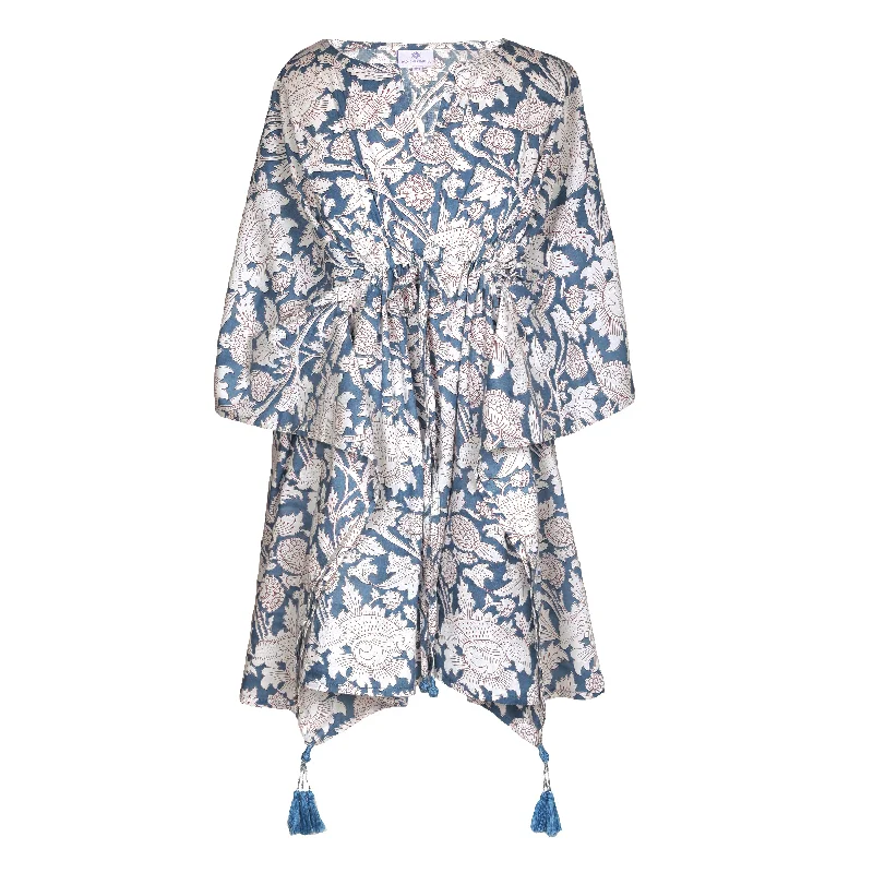 Laura Pewter Floral Short Kaftan Stylish Women's Neon