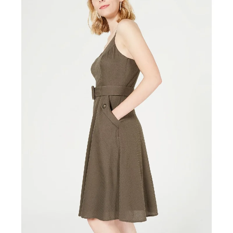 City Studios Women's Sleeveless Belted Casual Dress Green Size 7 Sophisticated Women's Tailored City Studios Women's Sleeveless Belted Casual Dress Green Size 7 Sophisticated Women's Tailored