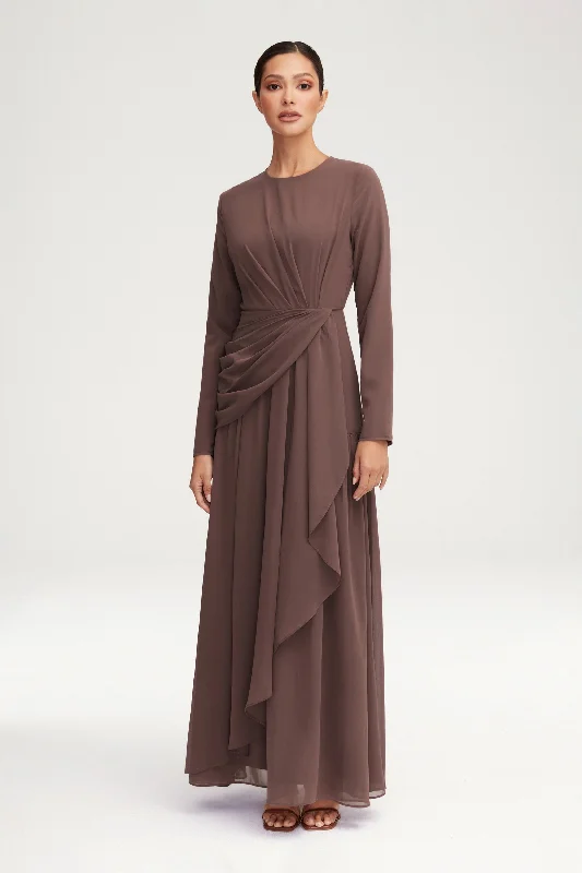 Huda Chiffon Maxi Dress - Deep Taupe Hip Women's Urban