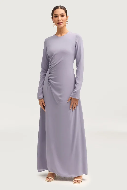 Julia Rouched Maxi Dress - Winter Blue Sophisticated Women's 