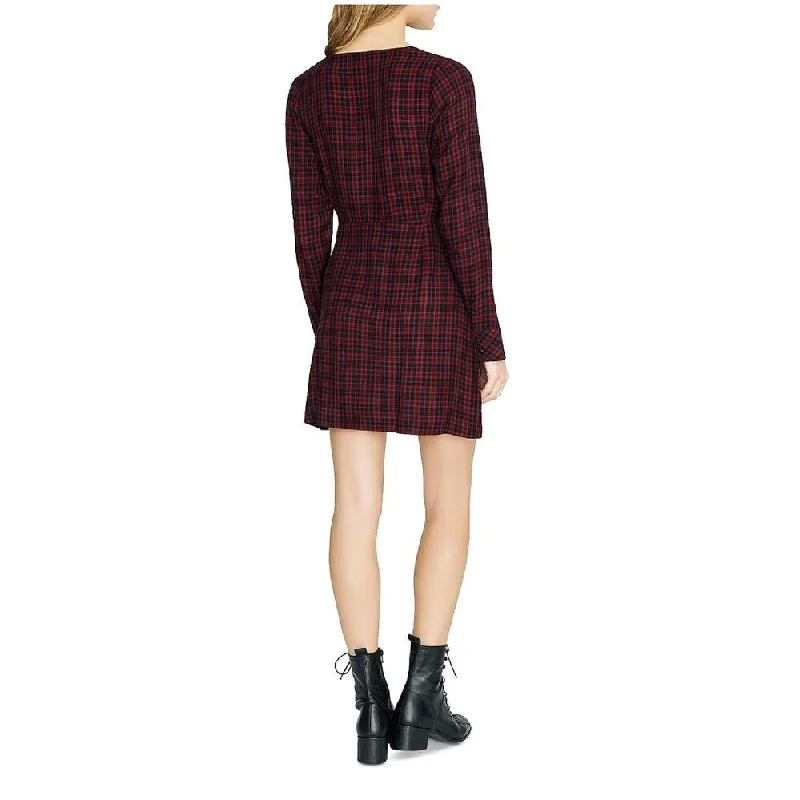 Sanctuary Women's Upbeat Faux Wrap Plaid Party Dress Black Size 2 Practical Women's Quick - dry Sanctuary Women's Upbeat Faux Wrap Plaid Party Dress Black Size 2 Practical Women's Quick - dry