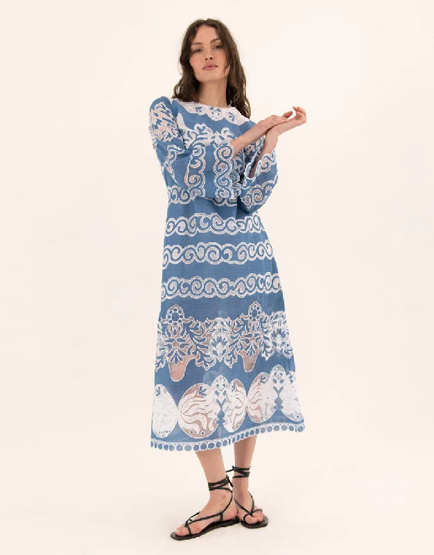 Seraphina Lace Midi Dress - Sunbath Denim Sustainable Organic