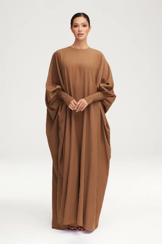 Suha Smocked Sleeve Kaftan - Dark Chai Women