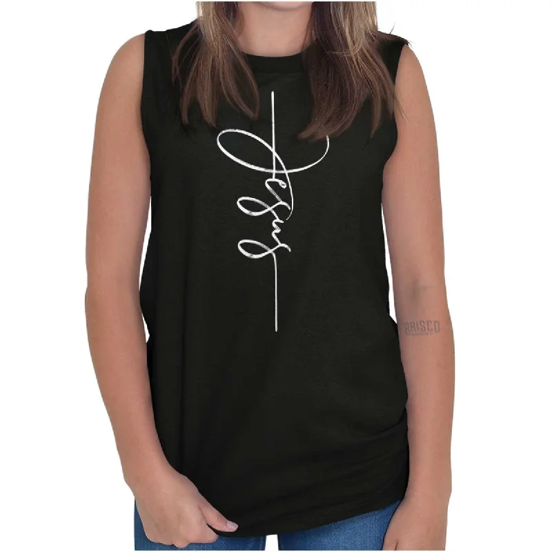 Jesus Fashion Sleeveless T Shirt Elegant Women's Formal 