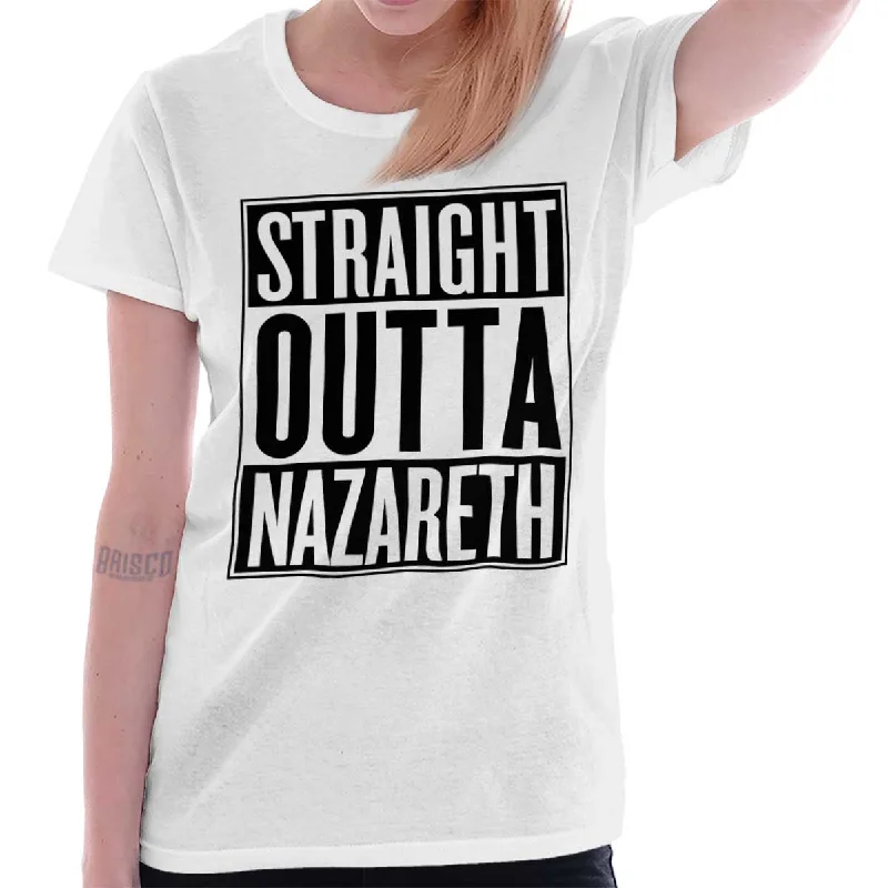 Outta Nazareth Ladies T Shirt Dapper Women's Bow - adorned