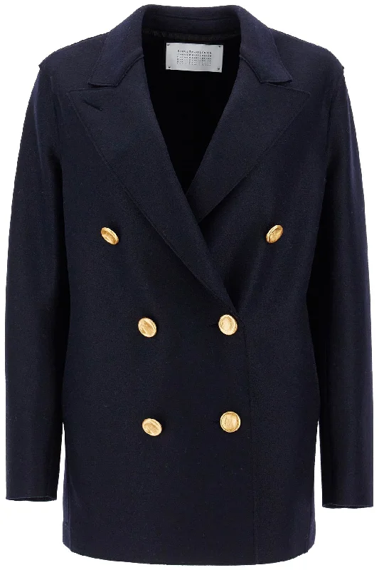 Harris Wharf London Women's Double-Breasted Wool Pressed Caban Modern Women's Tech Harris Wharf London Women's Double-Breasted Wool Pressed Caban Modern Women's Tech