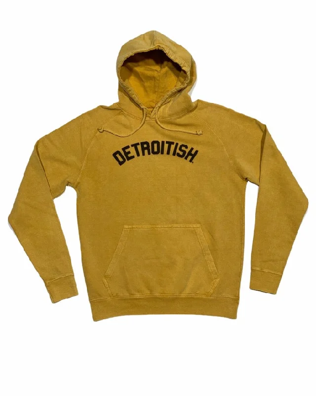 Ink Detroit Detroitish Mineral Wash Hoodie - Mustard Feminine Women's Soft 