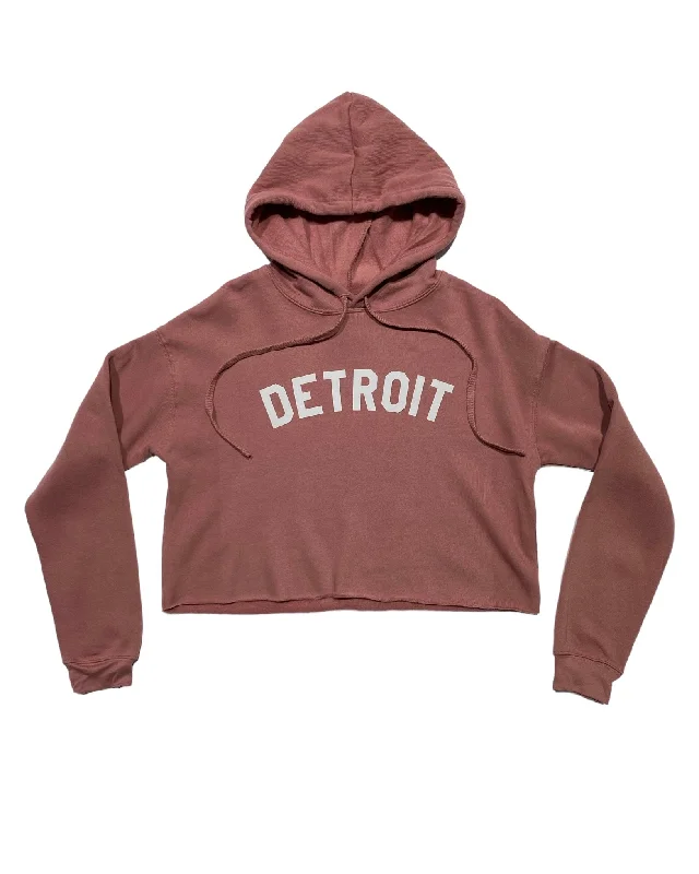 Ink Detroit Fleece Crop Hoodie - Mauve Modern Women's 