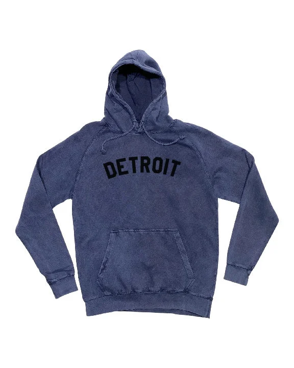 Ink Detroit Mineral Wash Hoodie - Denim Blue Refined Women's Hand - crafted